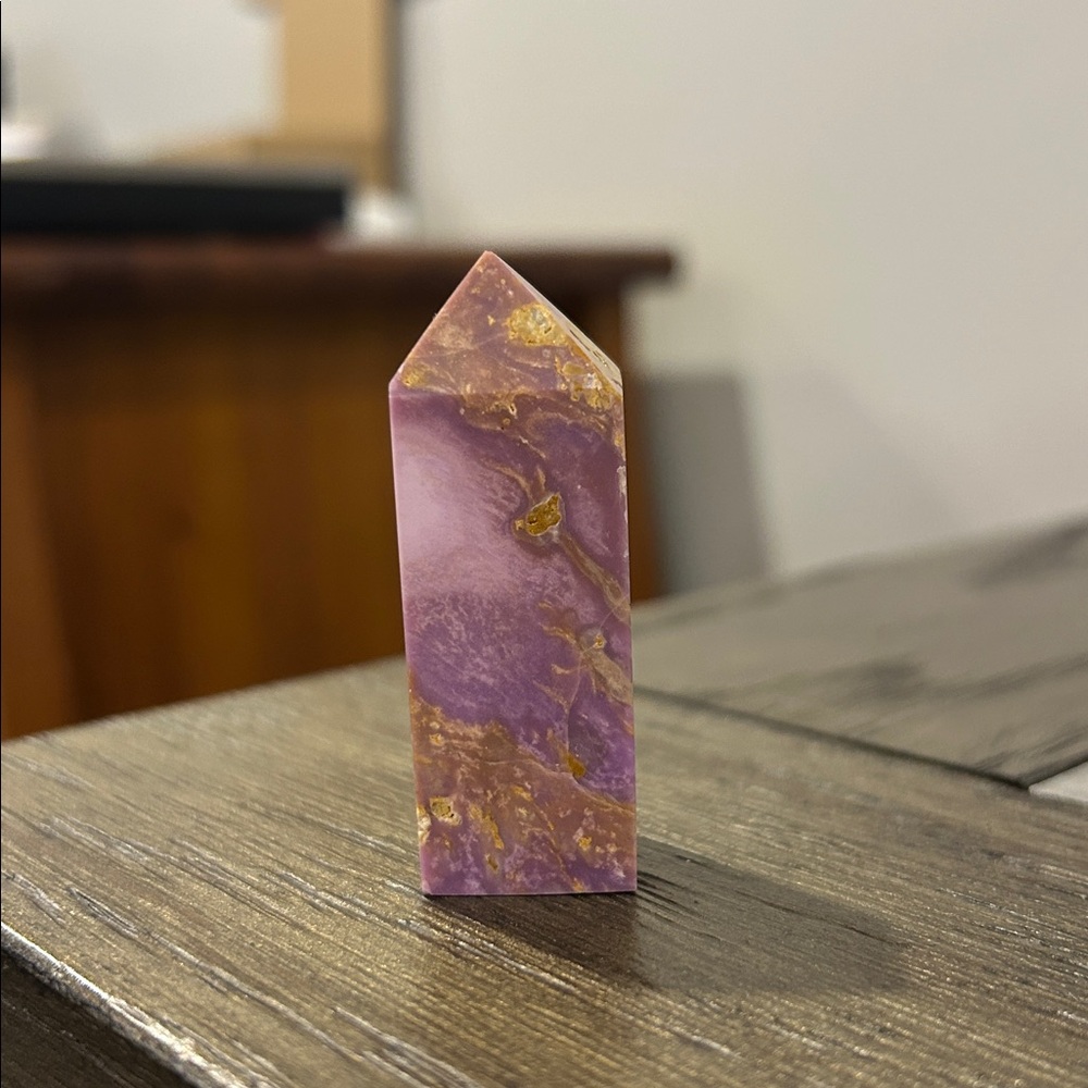 Rare Phosphosiderite purple and yellow crystal tower